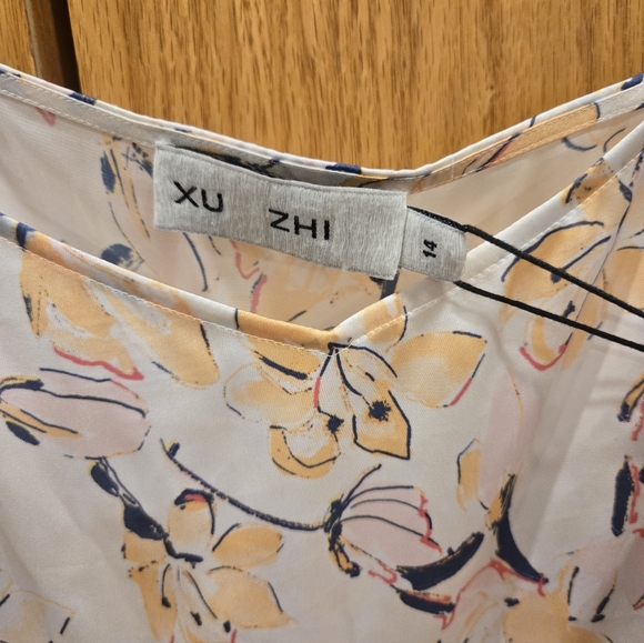 NWT XU Zhi Braid Canary Floral Print Women's Top - Cream & Yellow Sz 14Uk/ 10 Us - Picture 4 of 9